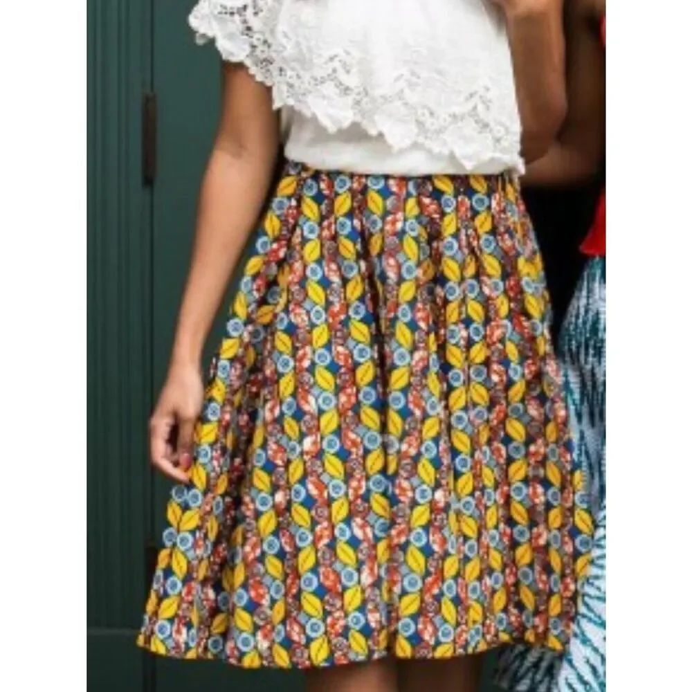 Francis + Benedict Colorful Grace Midi Skirt Sz. S
